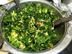 Kale Brussels sprouts salad